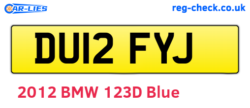 DU12FYJ are the vehicle registration plates.