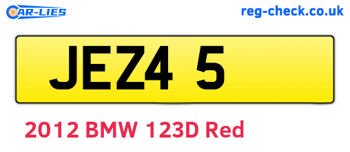 JEZ45 are the vehicle registration plates.