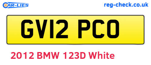 GV12PCO are the vehicle registration plates.