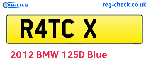 R4TCX are the vehicle registration plates.