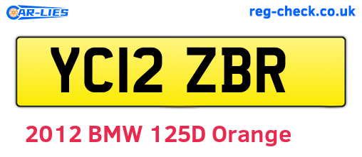 YC12ZBR are the vehicle registration plates.