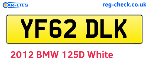 YF62DLK are the vehicle registration plates.
