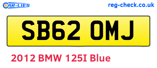 SB62OMJ are the vehicle registration plates.