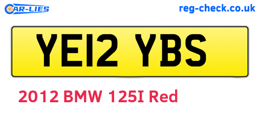 YE12YBS are the vehicle registration plates.