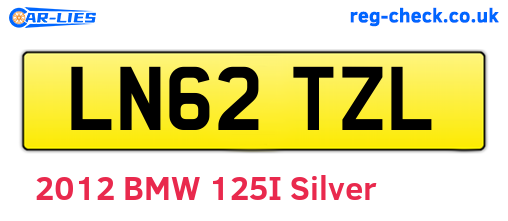 LN62TZL are the vehicle registration plates.