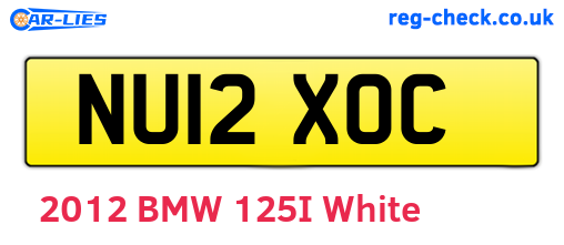 NU12XOC are the vehicle registration plates.