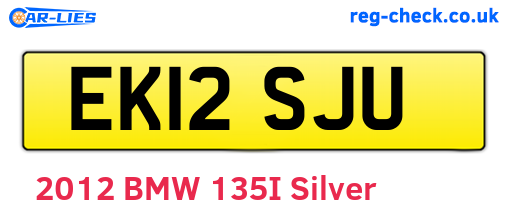 EK12SJU are the vehicle registration plates.