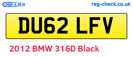 DU62LFV are the vehicle registration plates.