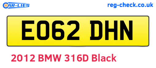 EO62DHN are the vehicle registration plates.