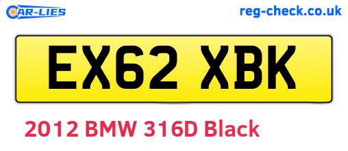 EX62XBK are the vehicle registration plates.