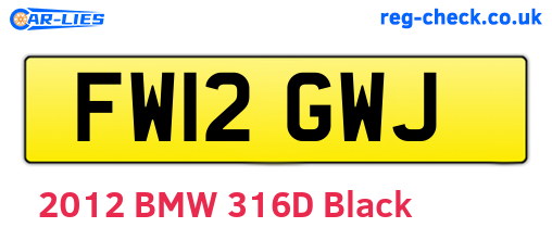 FW12GWJ are the vehicle registration plates.