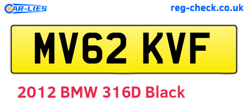 MV62KVF are the vehicle registration plates.