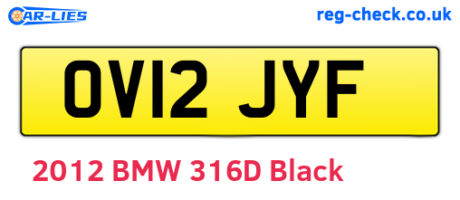 OV12JYF are the vehicle registration plates.