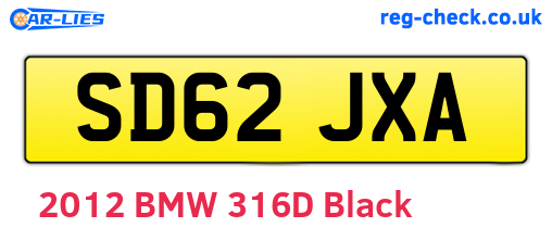 SD62JXA are the vehicle registration plates.