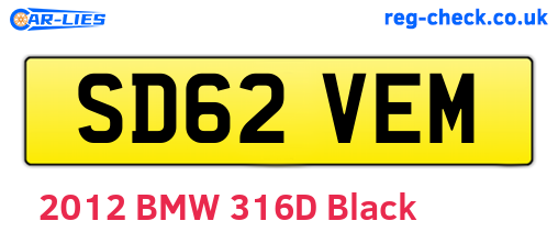 SD62VEM are the vehicle registration plates.