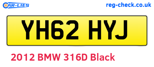 YH62HYJ are the vehicle registration plates.