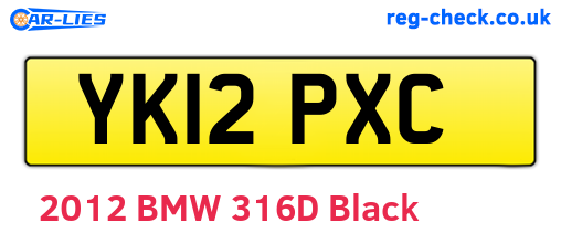 YK12PXC are the vehicle registration plates.