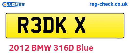 R3DKX are the vehicle registration plates.