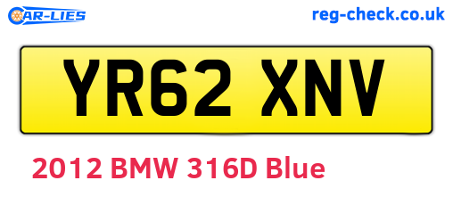 YR62XNV are the vehicle registration plates.