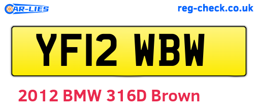 YF12WBW are the vehicle registration plates.