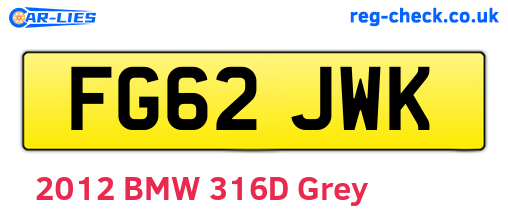 FG62JWK are the vehicle registration plates.