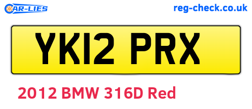 YK12PRX are the vehicle registration plates.