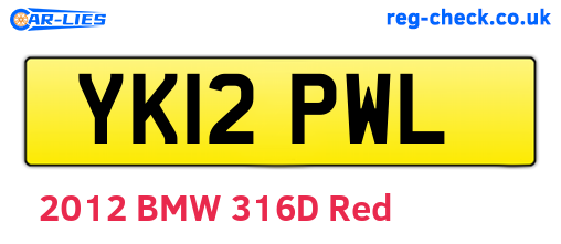 YK12PWL are the vehicle registration plates.