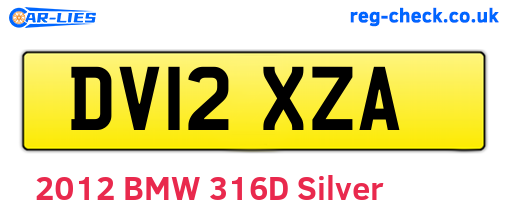 DV12XZA are the vehicle registration plates.