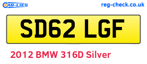 SD62LGF are the vehicle registration plates.
