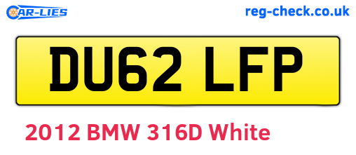 DU62LFP are the vehicle registration plates.