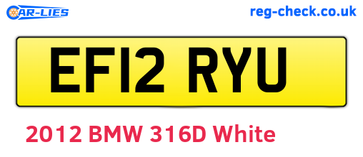 EF12RYU are the vehicle registration plates.