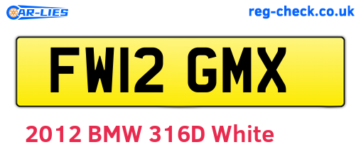 FW12GMX are the vehicle registration plates.