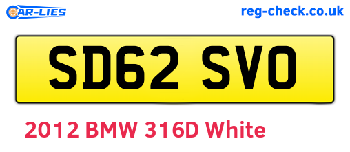 SD62SVO are the vehicle registration plates.