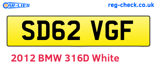 SD62VGF are the vehicle registration plates.