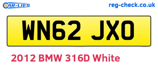 WN62JXO are the vehicle registration plates.