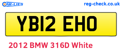 YB12EHO are the vehicle registration plates.