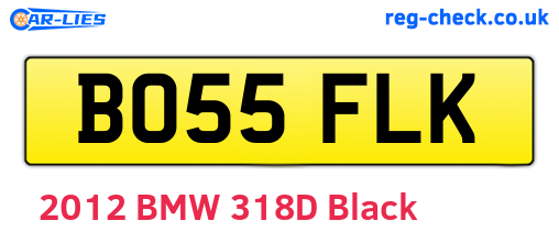 BO55FLK are the vehicle registration plates.