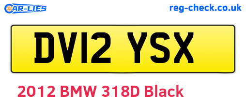 DV12YSX are the vehicle registration plates.
