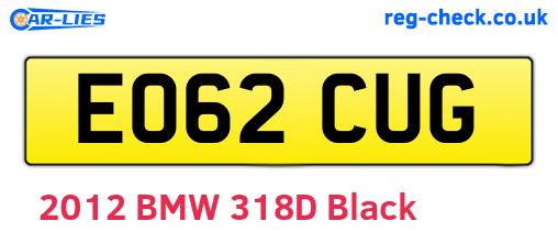 EO62CUG are the vehicle registration plates.