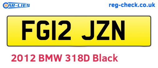 FG12JZN are the vehicle registration plates.