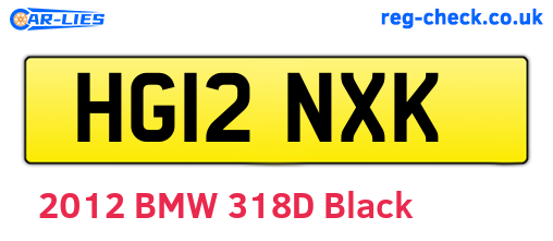HG12NXK are the vehicle registration plates.