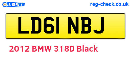LD61NBJ are the vehicle registration plates.