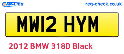 MW12HYM are the vehicle registration plates.