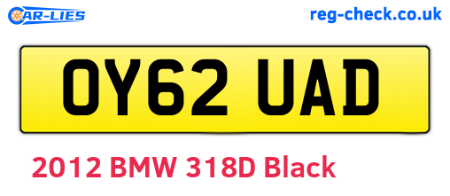 OY62UAD are the vehicle registration plates.