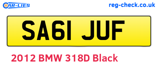 SA61JUF are the vehicle registration plates.
