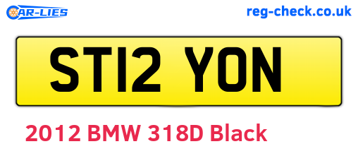 ST12YON are the vehicle registration plates.