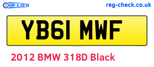 YB61MWF are the vehicle registration plates.