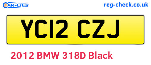 YC12CZJ are the vehicle registration plates.