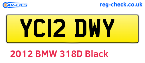YC12DWY are the vehicle registration plates.