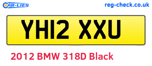 YH12XXU are the vehicle registration plates.